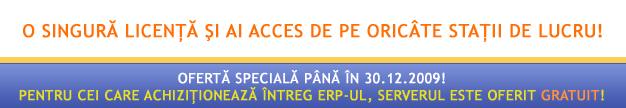 ISOtop Enterprise - Aplicatie ERP, sistem integrat - oferta speciala pana in 31.12.2009